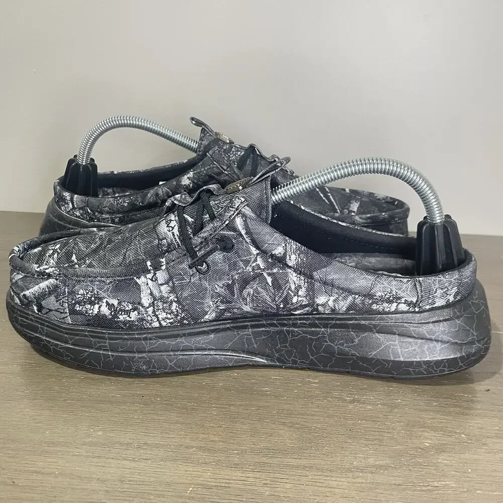 Jelly Roll Hey Dude Mens Size 9 Slides NEW Realtree Edge Wally Black Camo Shoes